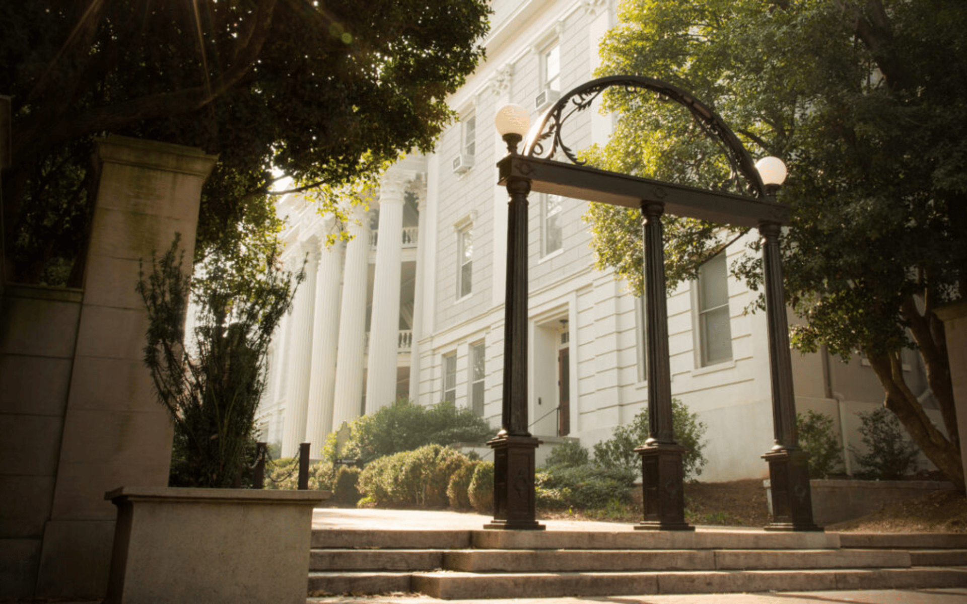 The Arch with the Holmes-Hunter Academic Building behind it.