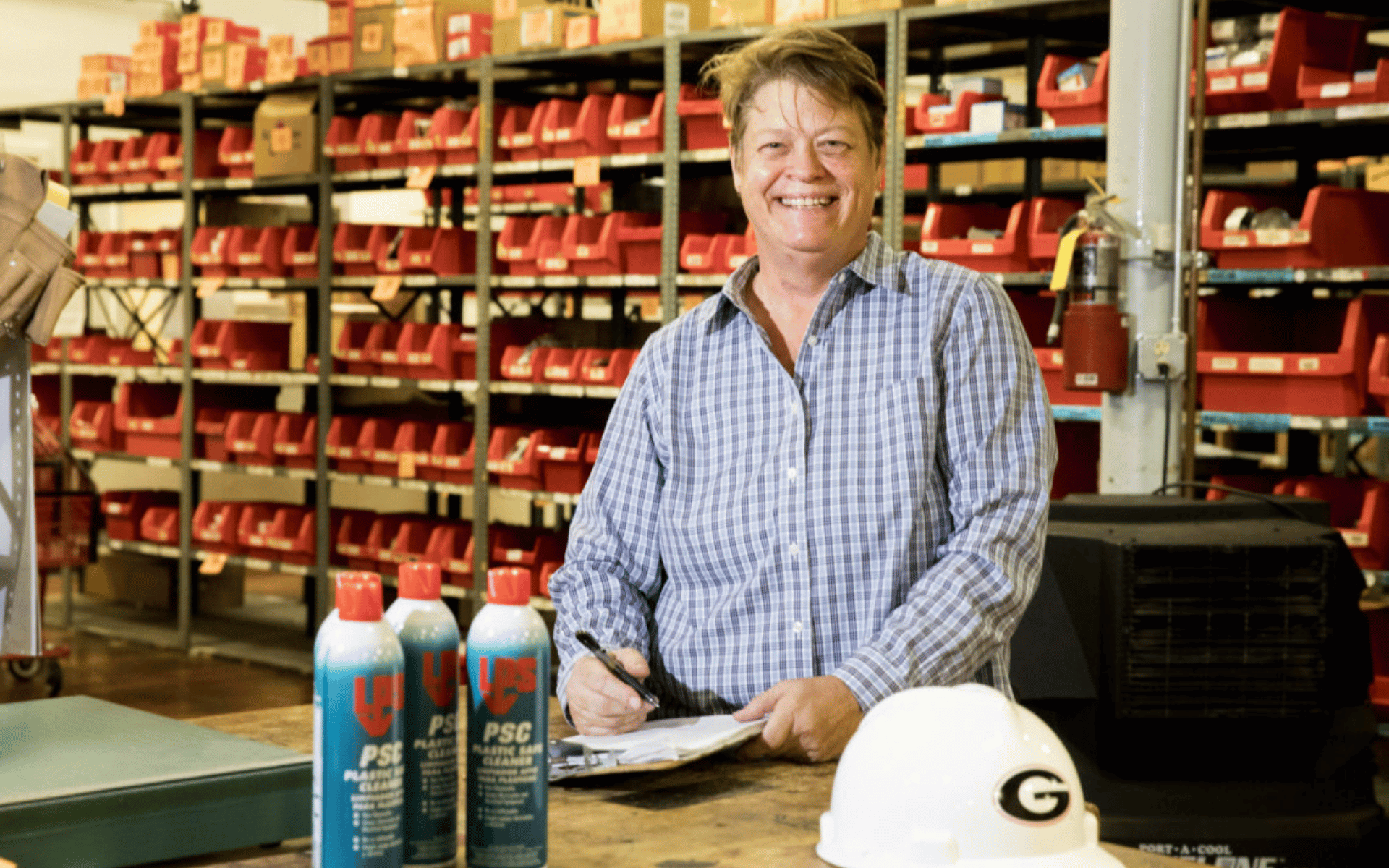 Hope Thomas leads the Facilities Management Division’s occupational safety and environmental compliance programs. (Photo by Dorothy Kozlowski)