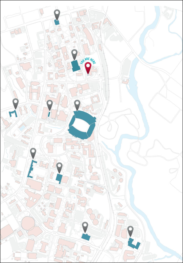 Baldwin Hall Memorial Steps map